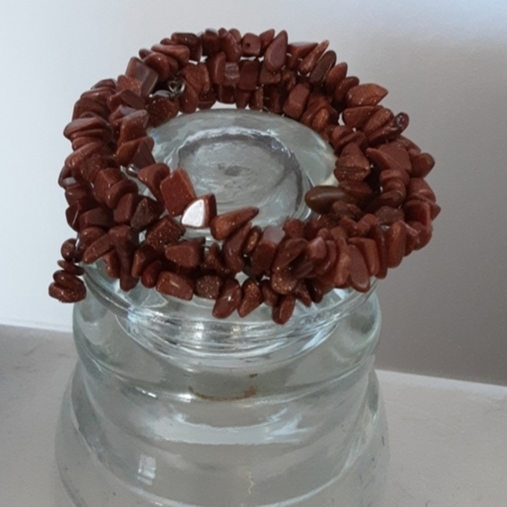 Goldstone  Memory Stretch Bracelet‎